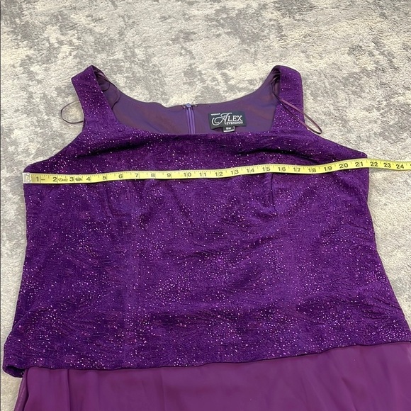 New Alex Evenings Purple Lace Overlay Gown Maxi Dress MOTB Plus Size 16W - Picture 8 of 13